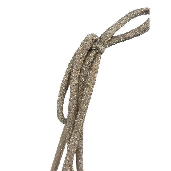 Originality NWT Tie-Strap Crop Top Medium Sparkling Gold Sweetheart Bustier - Picture 6 of 6